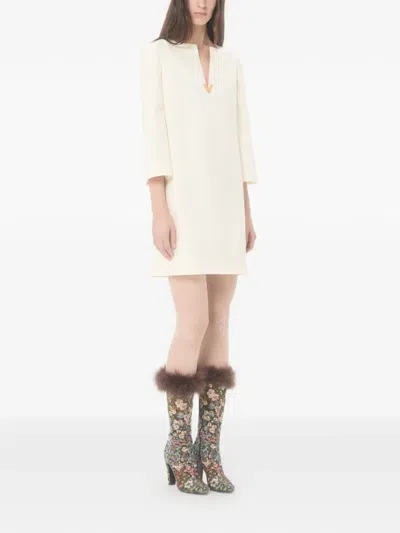 Valentino Vlogo-detail Mini Dress In White
