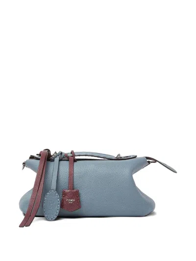 Fendi Leather Keyring Charm Tote Bag In Burgundy