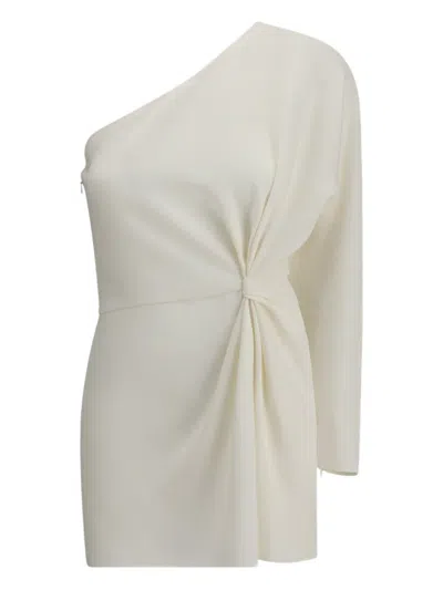 Valentino Asymmetric One-shoulder Silk-cady Mini Top In White