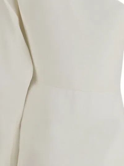 Valentino Asymmetric One-shoulder Silk-cady Mini Top In White