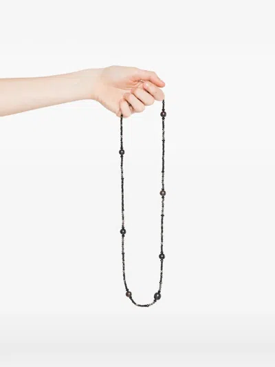Kundo K- 131 Tana Pearl Beaded Necklace In Black