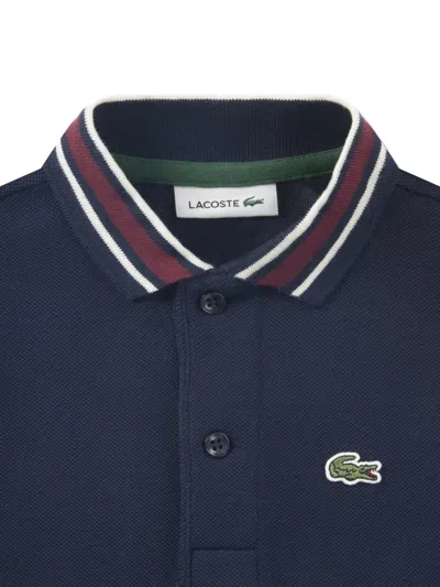 Lacoste Boys Petit Pique Polo Shirt In Blue