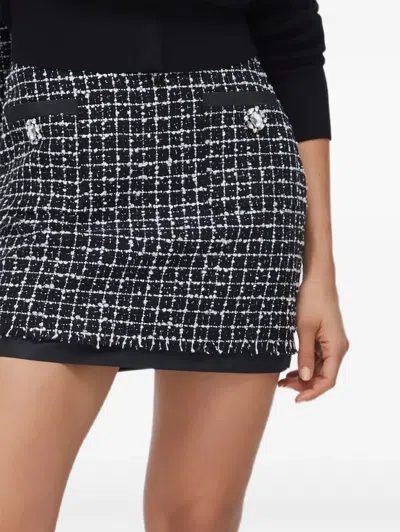 Liu •jo Bouclé Frayed Mini Skirt In Black