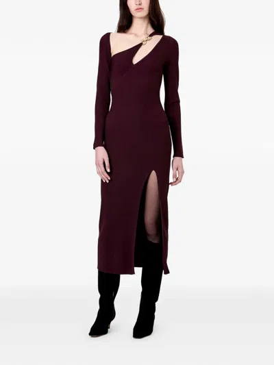 Nicholas Ginerva Cut-out Midi Dress In Burgundy