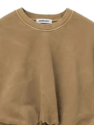 Ambush Gathered-waist Sweatshirt In Brown