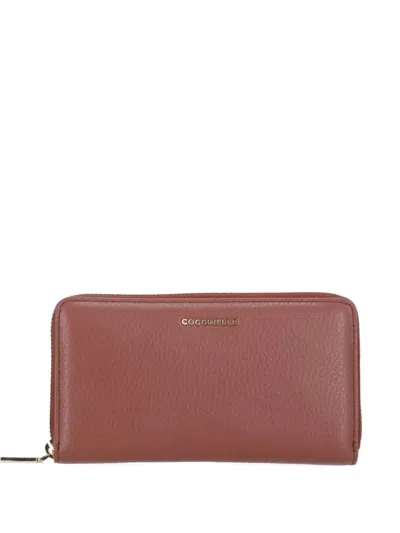 Coccinelle Metallic Soft Wallet In Burgundy