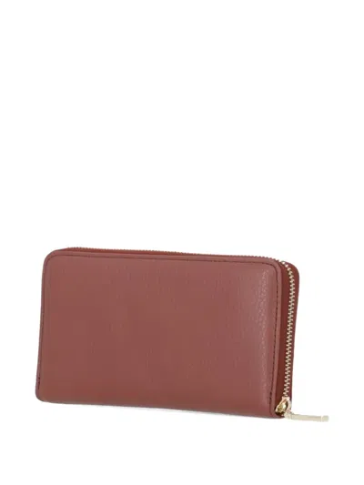 Coccinelle Metallic Soft Wallet In Burgundy