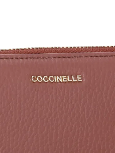 Coccinelle Metallic Soft Wallet In Burgundy