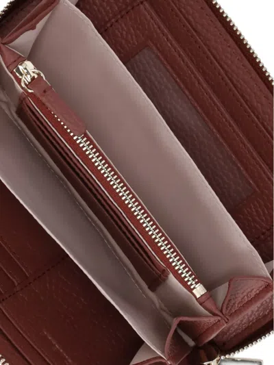 Coccinelle Metallic Soft Wallet In Burgundy