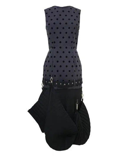 Rokh Overturn Midi Dress In Blue