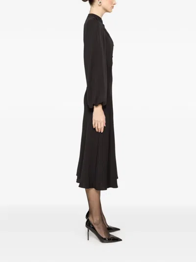 Nissa Lace-detail Midi Dress In Black