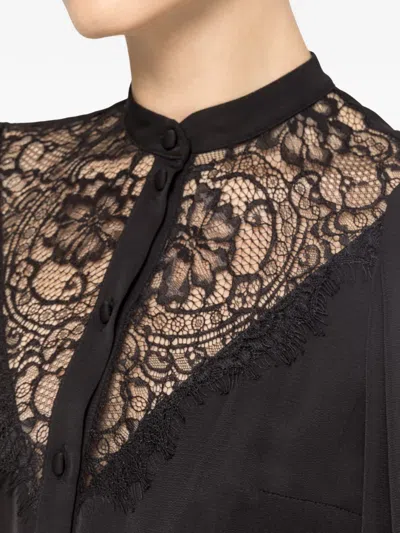 Nissa Lace-detail Midi Dress In Black