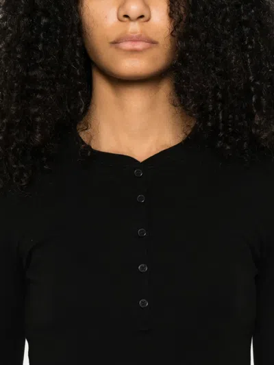 Nili Lotan Button-fastening Polo Top In Black