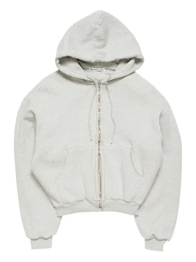 Acne Studios Zip-up Hoodie In White