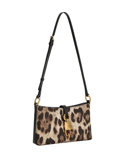 Dolce & Gabbana Leopard-print Padlock Mini Cross Body Bag In Animal Print