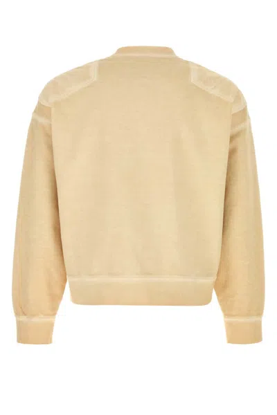 Dsquared2 Beige Logo Cotton Sweatshirt In Yellow