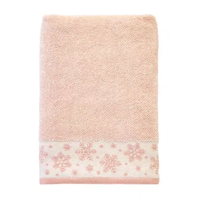 Saturday Knight Heather Snowflake Bath Towel Embellished Holiday Bath Towel In Pink