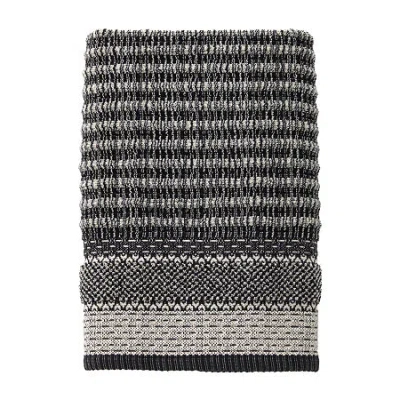 Saturday Knight Lewis Bath Towel Embellished Jacquard Bath Towel In Black