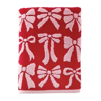 Saturday Knight Bow Bath Towel Embellished Bows Bath Towel In Red