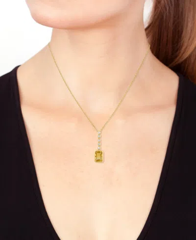 Effy Collection Diamond (1/10 Ct. T.w.) & Madeira Citrine (7/8 Ct. T.w.) Pendant Necklace In 14k Yellow Gold In Gold