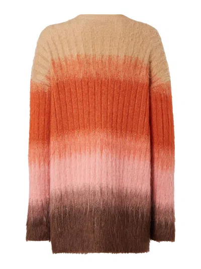 Fendi Gradient Mohair And Wool Oversized Cardigan Clothing In Multi