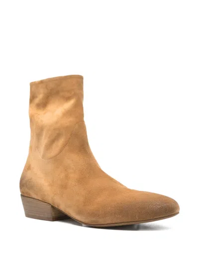 Marsèll Granblocco Suede Ankle Boots Block Heel In Brown
