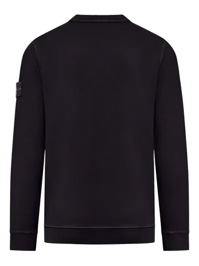 Stone Island Compass Logo Crew-neck Sweatshirt In Black