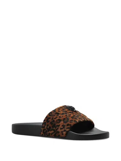 Kurt Geiger Meena Quilted-design Animal-print Sandals In Multi