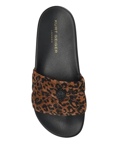 Kurt Geiger Meena Quilted-design Animal-print Sandals In Multi