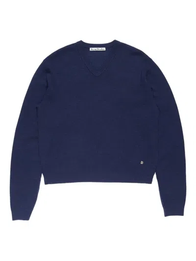 Acne Studios V-neck Sweater In Blue