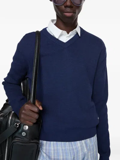Acne Studios V-neck Sweater In Blue