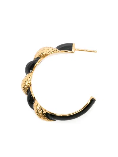Aurelie Bidermann Tempta Textured Hoop Earrings In Black