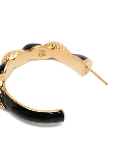 Aurelie Bidermann Tempta Textured Hoop Earrings In Black