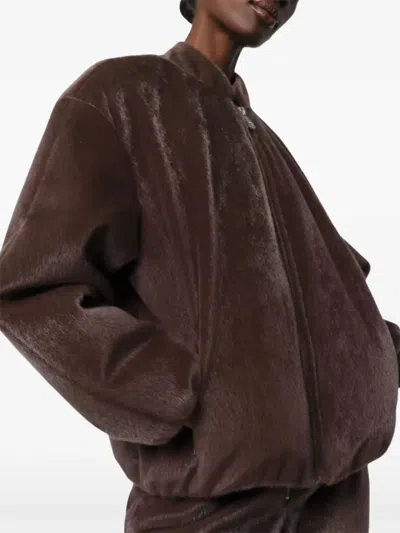 Apparis Maris Padded Bomber In Brown