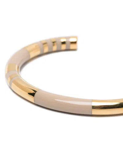 Aurelie Bidermann Positano Praline Striped Bracelet In Black