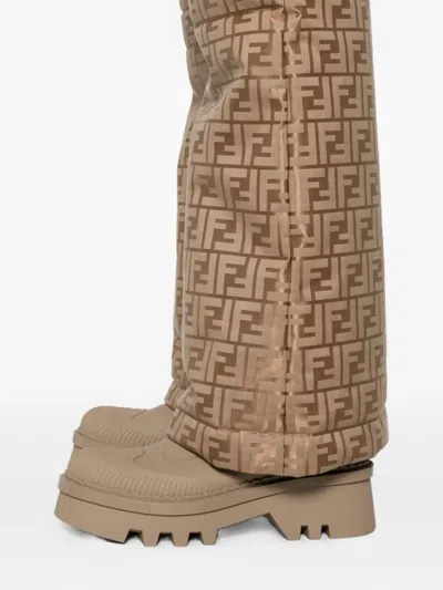 Fendi Ff-pattern Ski Pants In Brown