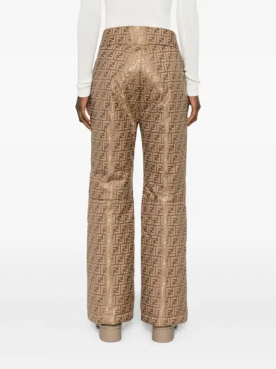Fendi Ff-pattern Ski Pants In Brown