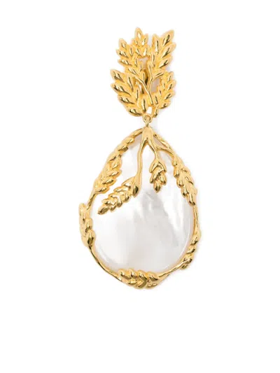 Aurelie Bidermann Françoise Leaf-design Earrings In Gold
