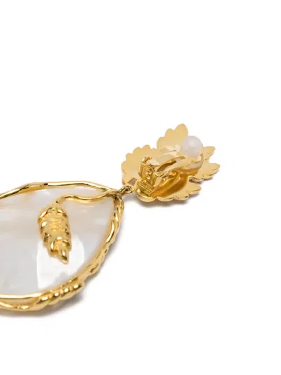 Aurelie Bidermann Françoise Leaf-design Earrings In Gold