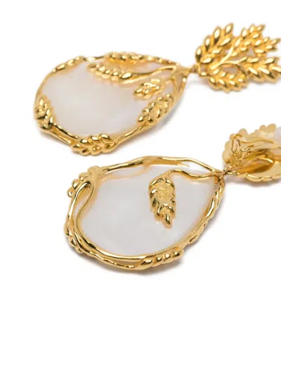 Aurelie Bidermann Françoise Leaf-design Earrings In Gold