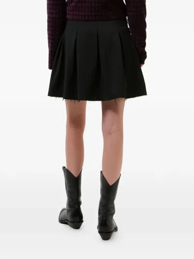 Our Legacy Object Frayed Pleated Skirt In Black