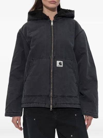 Carhartt Zip-up Hooded Jacket In Black