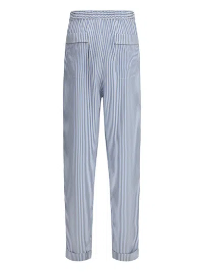 Tom Ford Striped Silk Pj Trousers In Gray