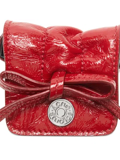 Acne Studios Multi-pocket Headphones Case In Red