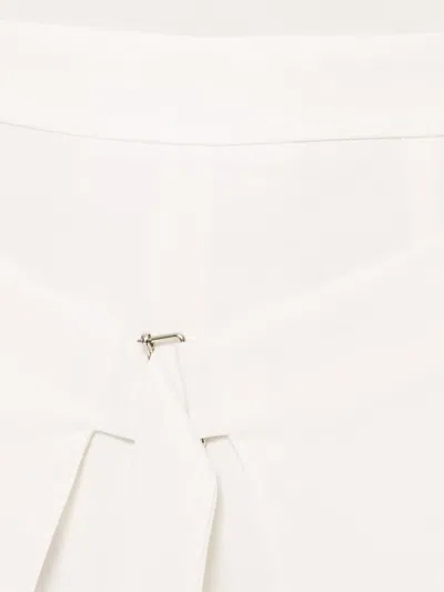 Nissa Layered Wide-leg Trousers In White