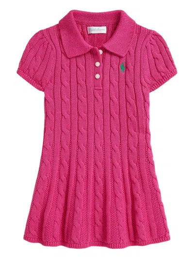 Polo Ralph Lauren Baby Girls Short-sleeve Polo Sweater Dress In Pink