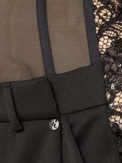 Nissa Tulle Lace Trousers In Black
