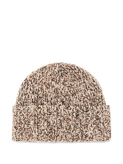 Paul & Shark Wool And Alpaca Beanie In Brown