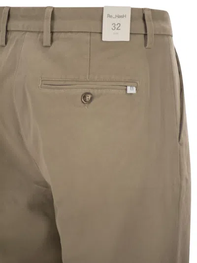 Re-hash Pleats Chino Trousers In Brown