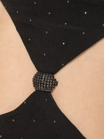 Nissa Rhinestone-embellished Cut-out Maxi Dress In Black